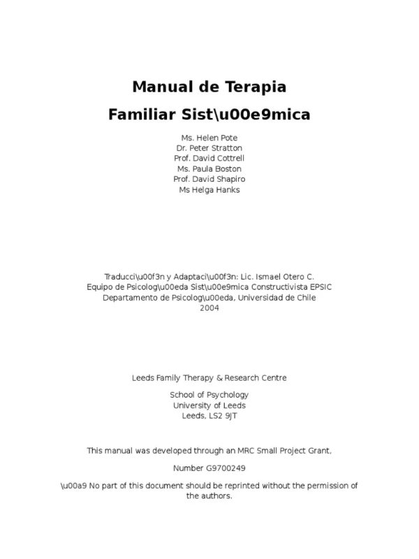 Manual de Terapia Familiar Sistémica